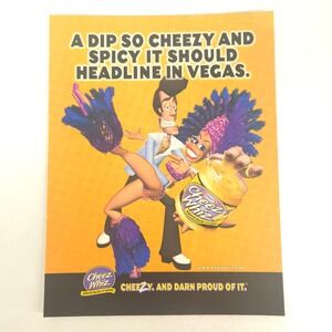 Kraft Cheez Whiz Salsa Print Ad 2001 Cheezy Guy Karaoke Y2K Kitchen Food Decor